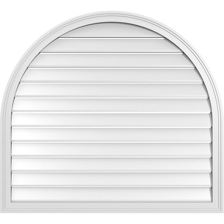 Ekena Millwork Round Top Surface Mount PVC Gable Vent: Functional, w/ 2"W x 1-1/2"P Brickmould Frame, 42"W x 38"H GVPRT42X3802SF
